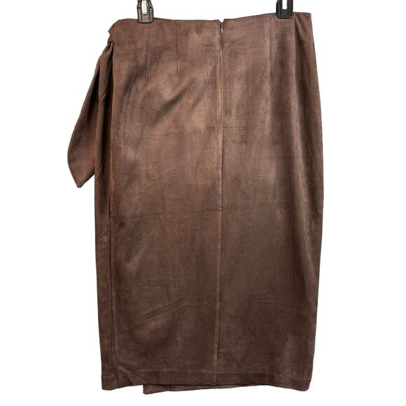 J.McLaughin Womens Skirt Size 6 Brown Suede Midi Pencil - Picture 2 of 10